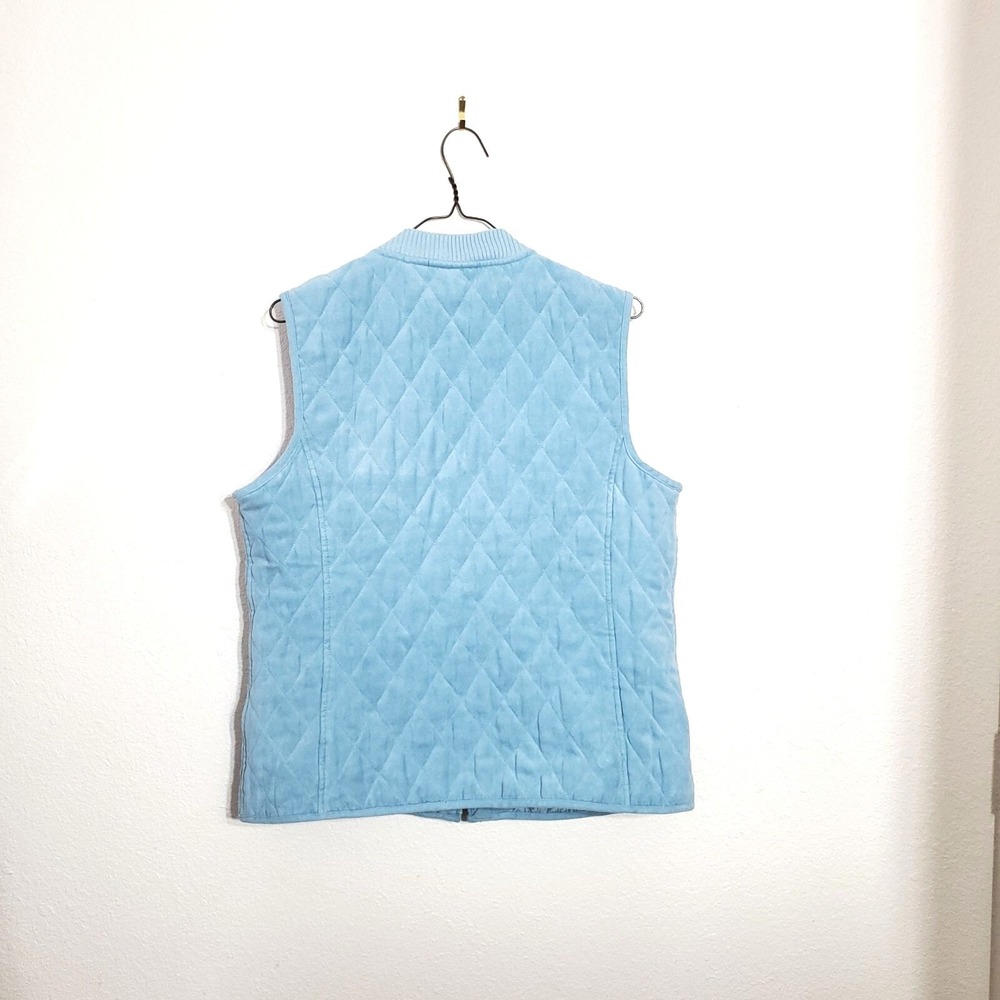 Relativity Womens Small Quilted Puffer Vest Sky Blue Full zip sleeveless - Picture 6 of 8